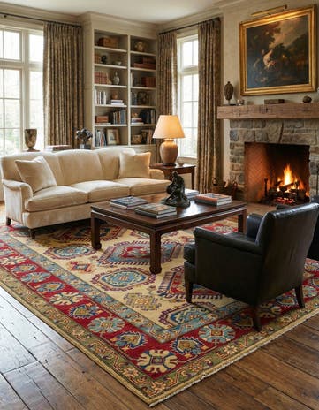 6' 4 x 9' 7 Hand Knotted Kazak Rug