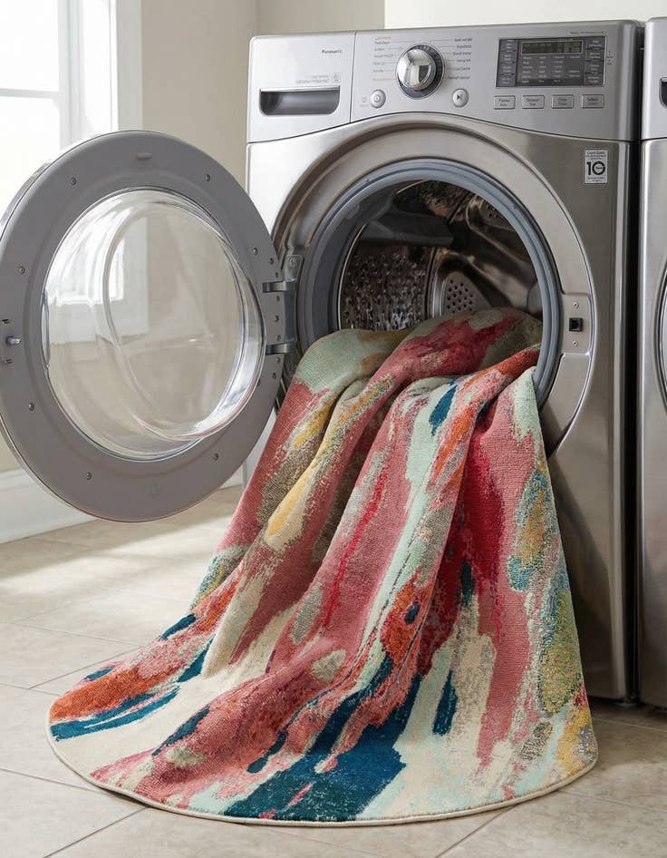 Detail image of  7' 10 x 7' 10  Washable Hyacinth Round Rug