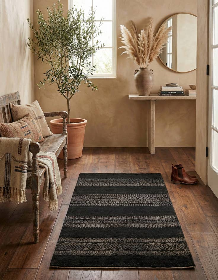 Detail image of 2' 1 x 3' 10  Hand Knotted Kashkuli Gabbeh Oriental Wool Runner Rug