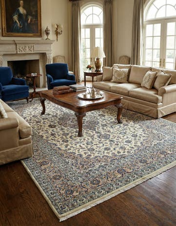 9' 11 x 13' 4 Hand Knotted Kashan Persian Wool Rug
