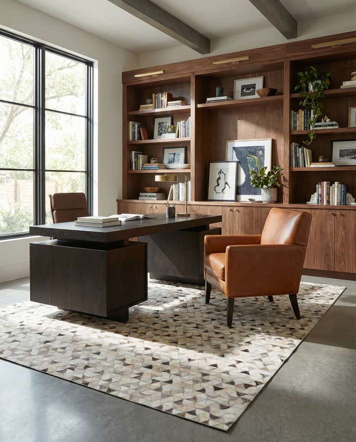 5' x 8' Cowhide Leather Rug