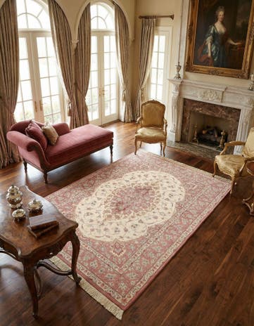 4' 4 x 6' 8 Ghom Silk Rug