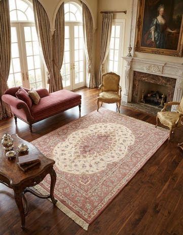 4' 4 x 6' 8 Ghom Silk Rug