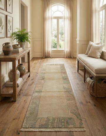 2' 7 x 11' Hand Knotted Tibet Wool Runner Rug