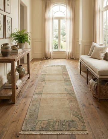 2' 7 x 11' Hand Knotted Tibet Wool Runner Rug