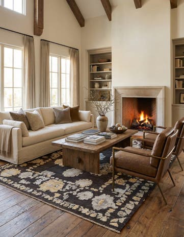 9' 4 x 12' 1 Hand Knotted Oushak Wool Rug