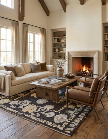 9' 4 x 12' 1 Hand Knotted Oushak Wool Rug