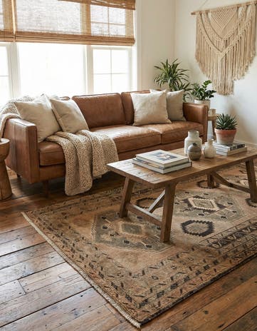3' 7 x 7' 3 Hand Knotted Ultra Vintage Persian Wool Runner Rug