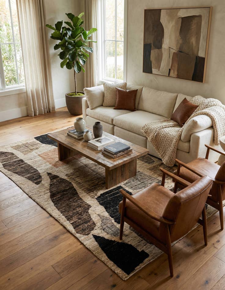 Detail image of 6' x 9' 8  Hand Knotted Moroccan Wool Rug