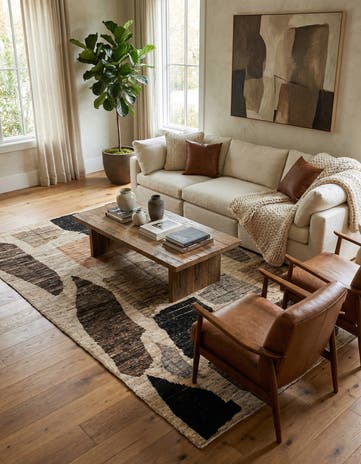 6' x 9' 8 Hand Knotted Moroccan Wool Rug