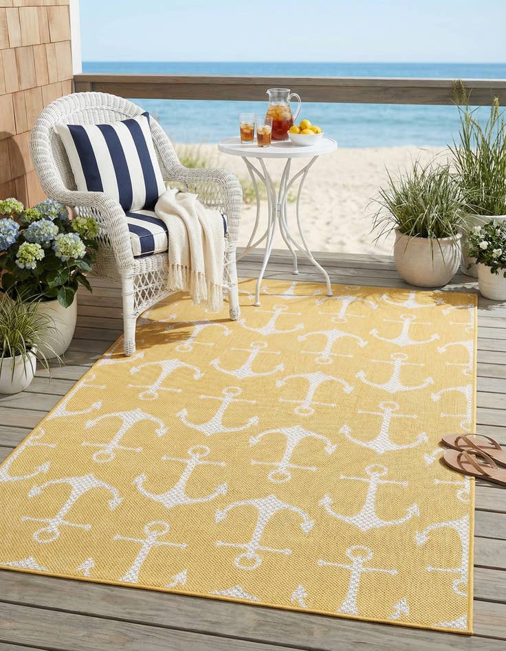 Detail image of 3' x 5' 3  Washable Coastal Indoor / Outdoor Rug