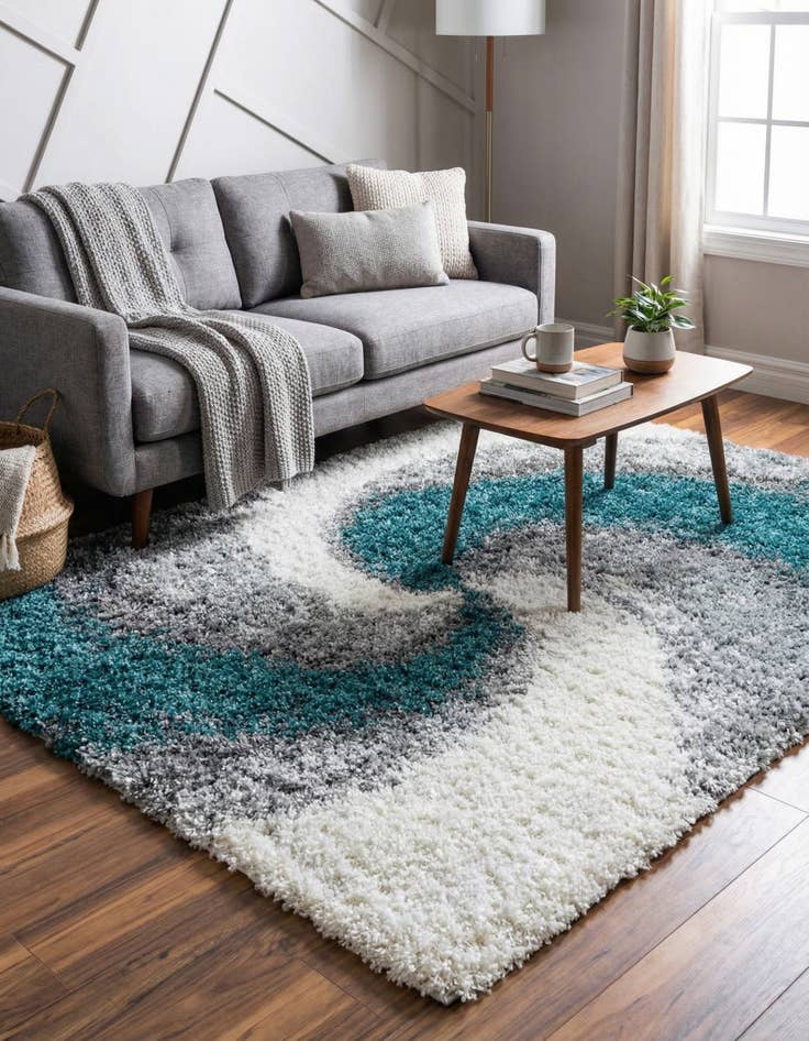 Detail image of  5' x 5' Soft Touch Shag Square Rug