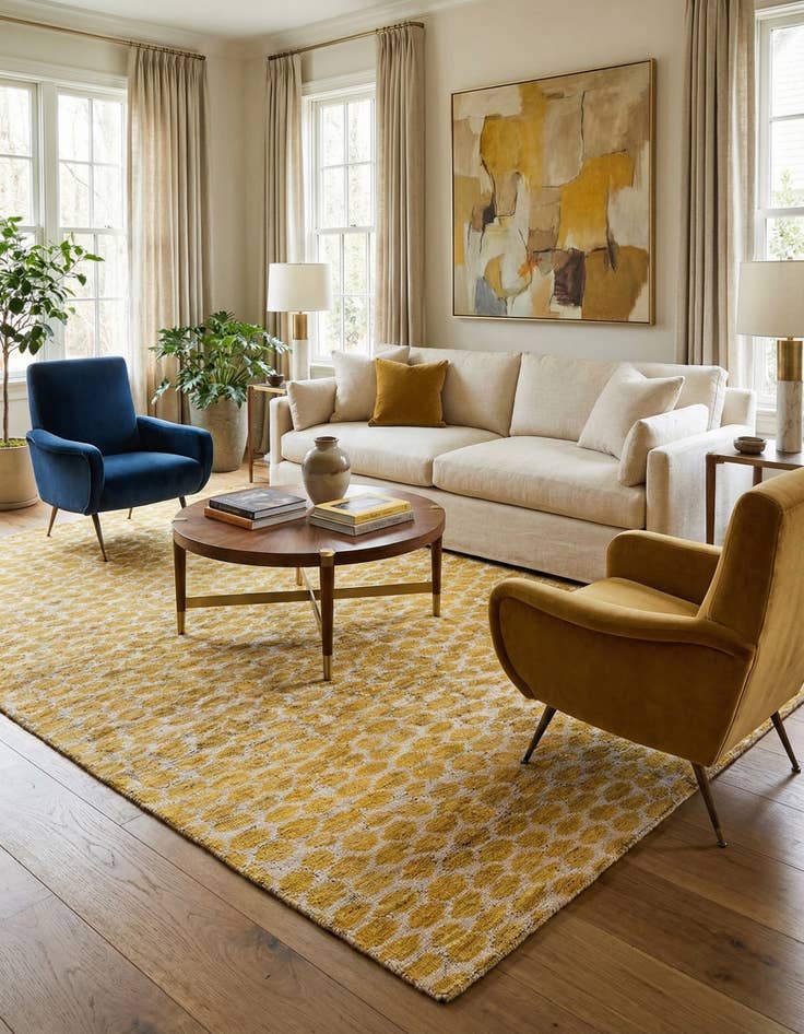 Detail image of 6' x 9'  Hand Knotted Darya Wool Rug