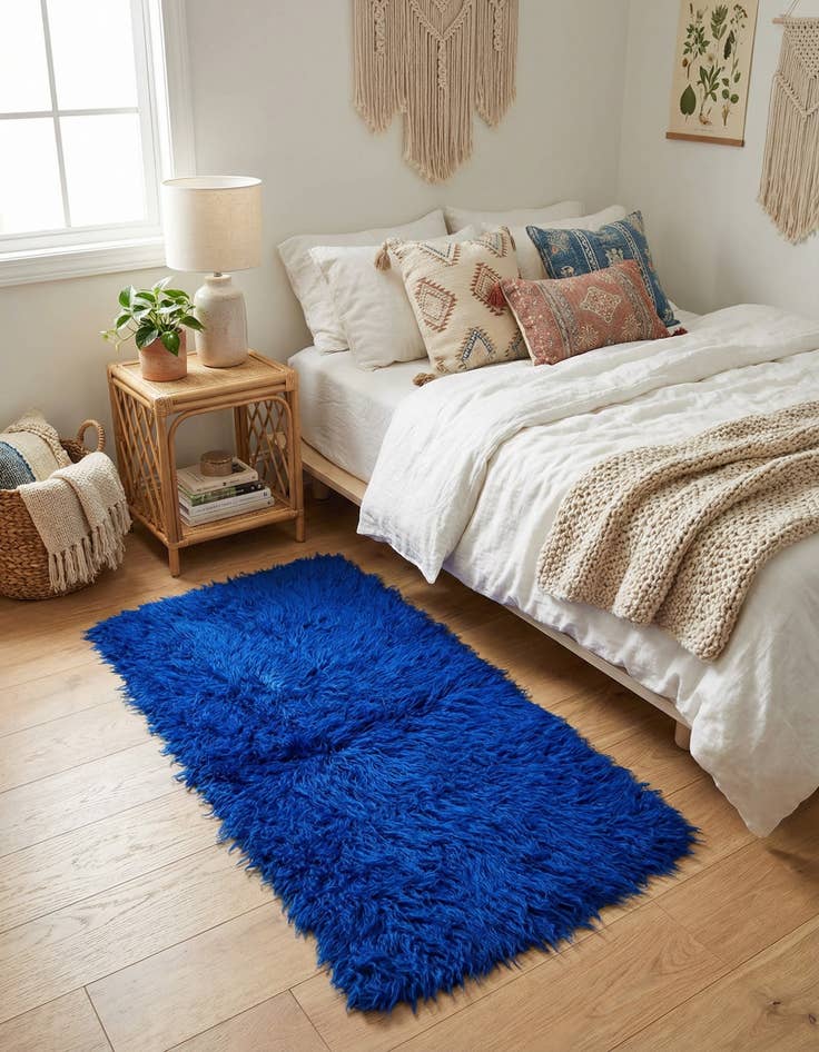 Detail image of 2' x 4'  Hand Knotted Moroccan Wool Runner Rug