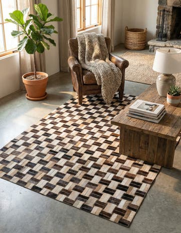 4' x 5' 10 Cowhide - Patchwork Rug
