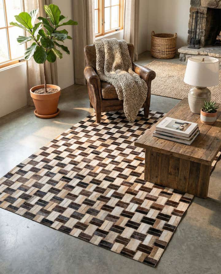 4' x 5' 10 Cowhide - Patchwork Rug