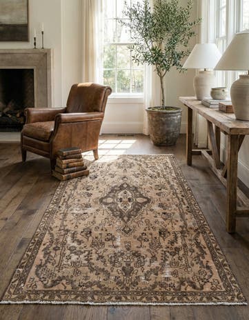 4' 8 x 8' 6 Hand Knotted Ultra Vintage Persian Wool Rug