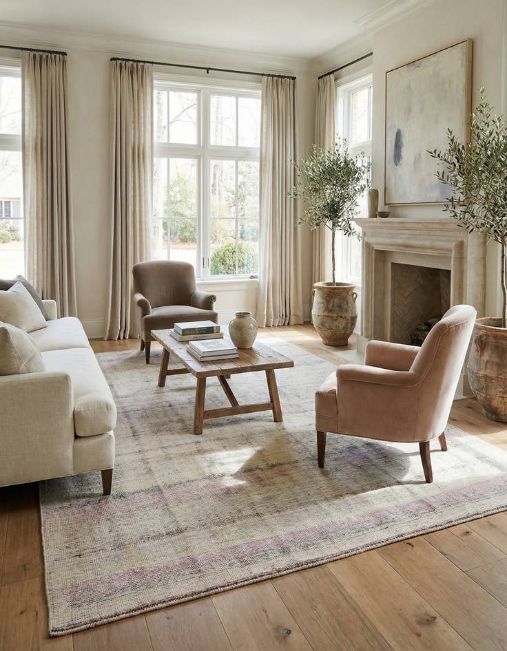 Detail image of 8' 5 x 11' 10 Hand Knotted Oushak Wool Rug