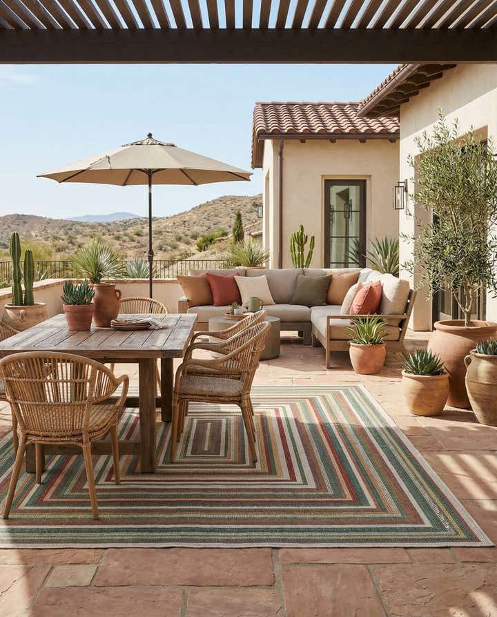 7' 10 x 11' Easy-Clean Baja Indoor / Outdoor Rug