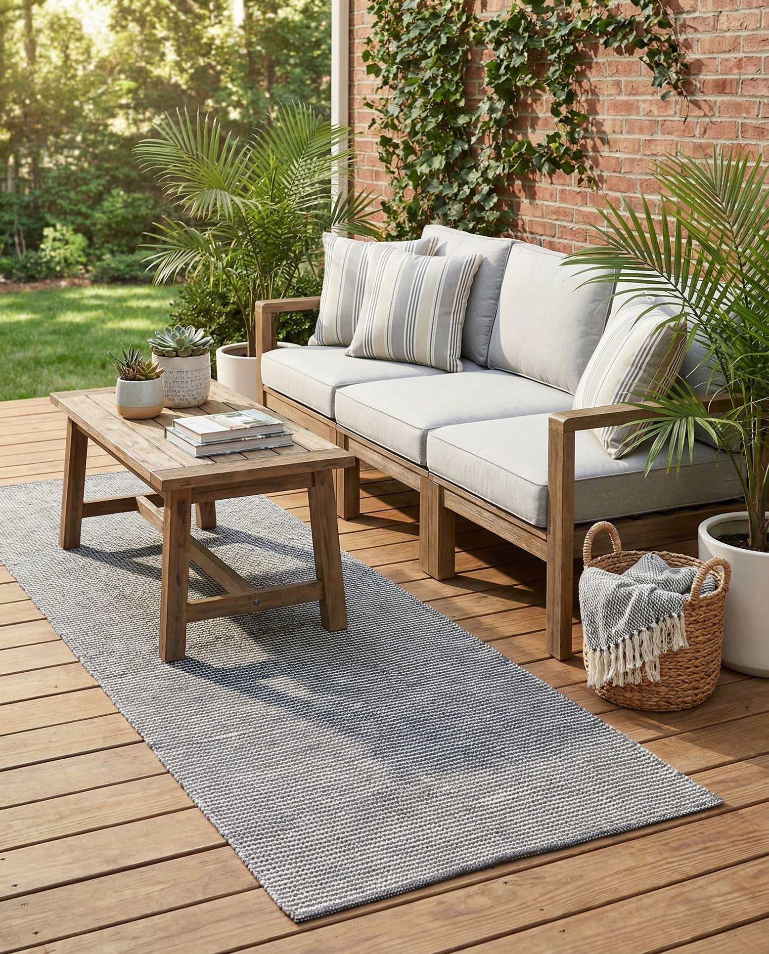 2' 7 x 8' Easy-Clean Jill Zarin Palm Springs Indoor / Outdoor Runner Rug