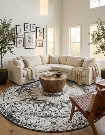 Gray Veneto Round Rug