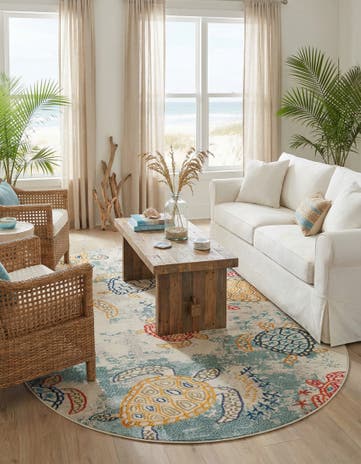 7' 10 x 10' Washable capri Oval Rug