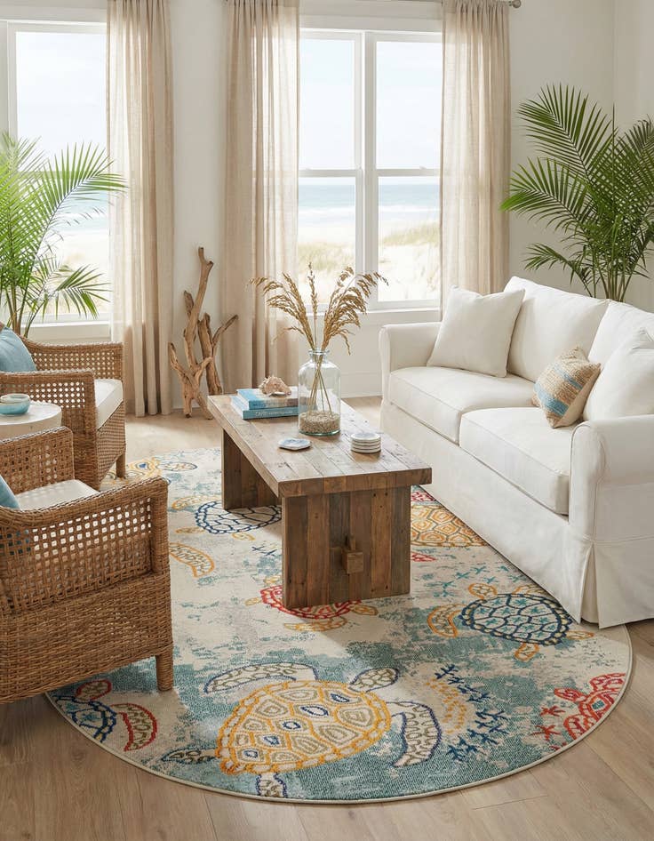 Detail image of 7' 10 x 10'  Washable capri Oval Rug