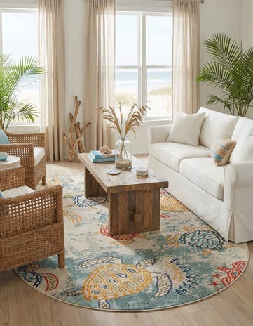 7' 10 x 10' Washable capri Oval Rug