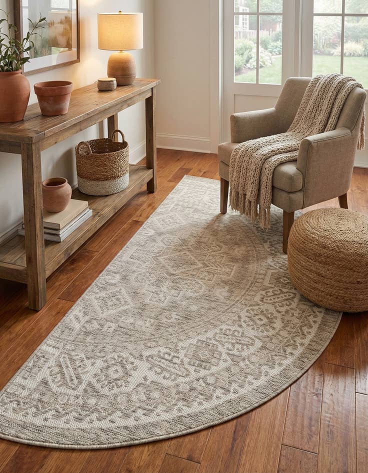 Detail image of 3' x 6'  Washable Aztec Indoor / Outdoor Hearth Rug