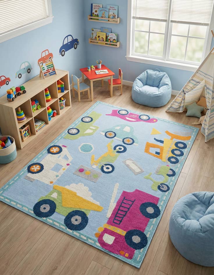 Detail image of 5' 3 x 7' 7  Washable  Indoor / Outdoor Rug