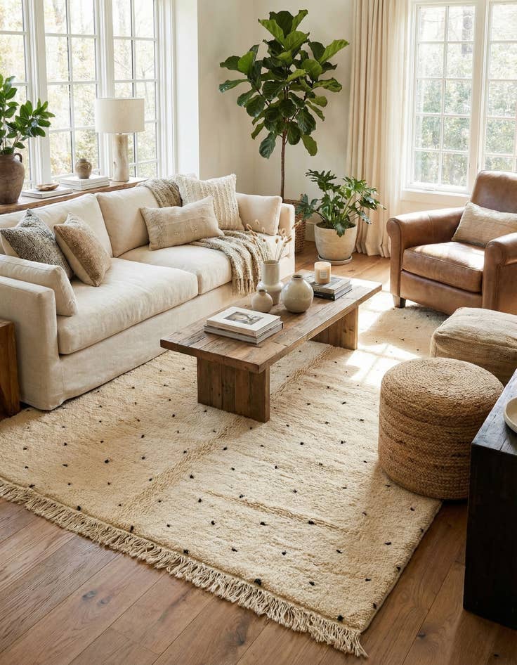 Detail image of 6' 10 x 10' 2  Hand Knotted Moroccan Wool Rug