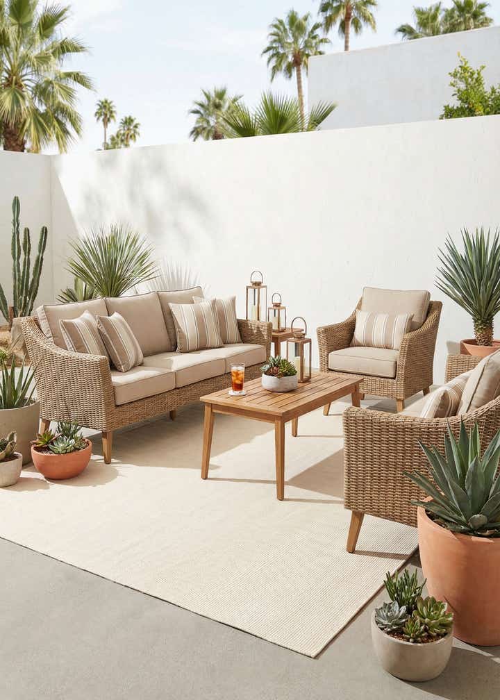 10' x 10' Easy-Clean Jill Zarin Palm Springs Indoor / Outdoor Square Rug