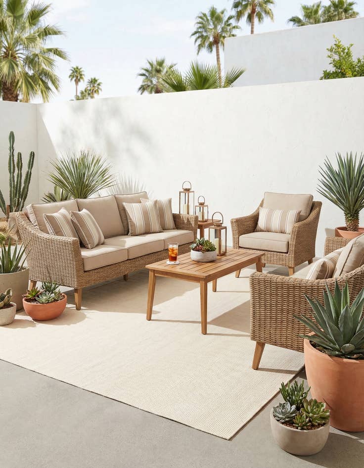 Detail image of 10' x 10' Easy-Clean Jill Zarin Palm Springs Indoor / Outdoor Square Rug