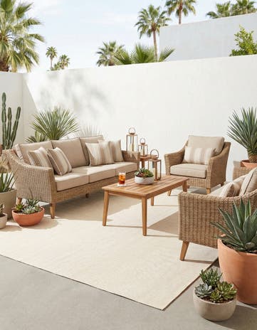 10' x 10' Easy-Clean Jill Zarin Palm Springs Indoor / Outdoor Square Rug