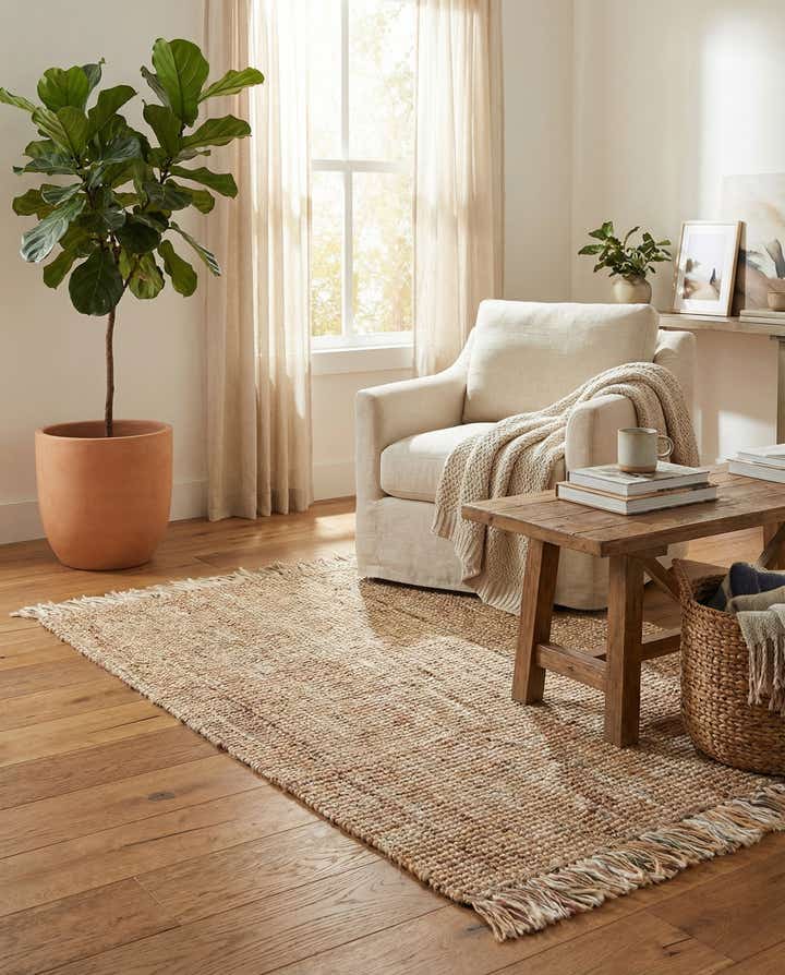 4' 1 x 6' 1 Hand Woven Chunky Jute Rug