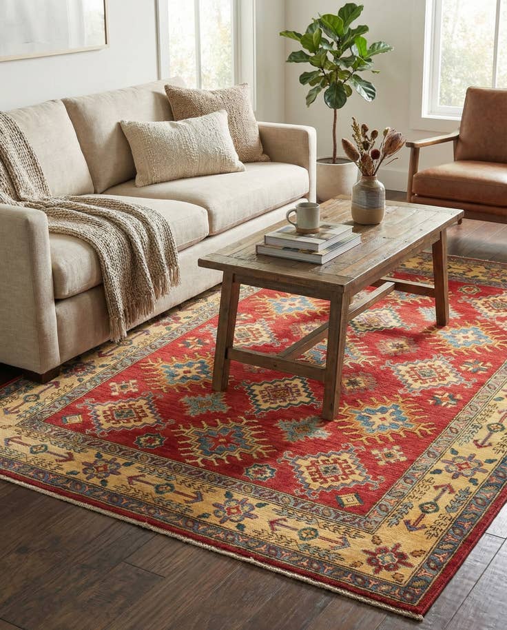 Detail image of 5' x 6' 6 Hand Knotted Kazak Rug