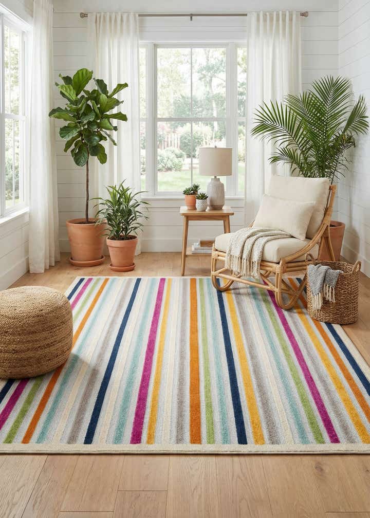 7' 10 x 7' 10 Easy-Clean Aruba Indoor / Outdoor Square Rug