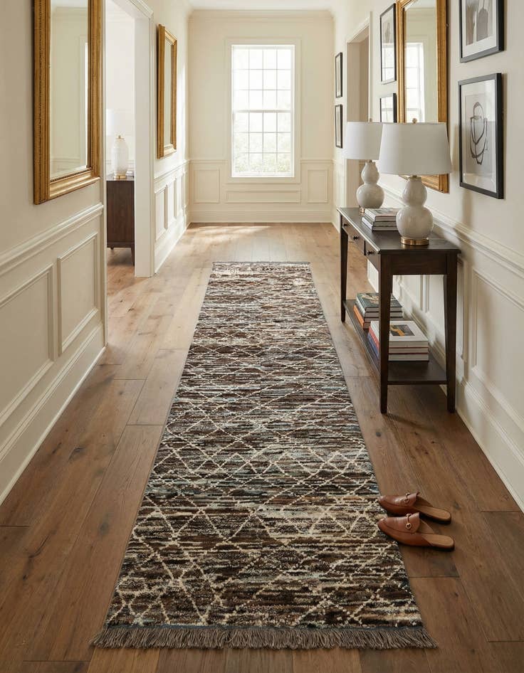Detail image of 3' 5 x 15' 9 Hand Knotted Moroccan Wool Runner Rug