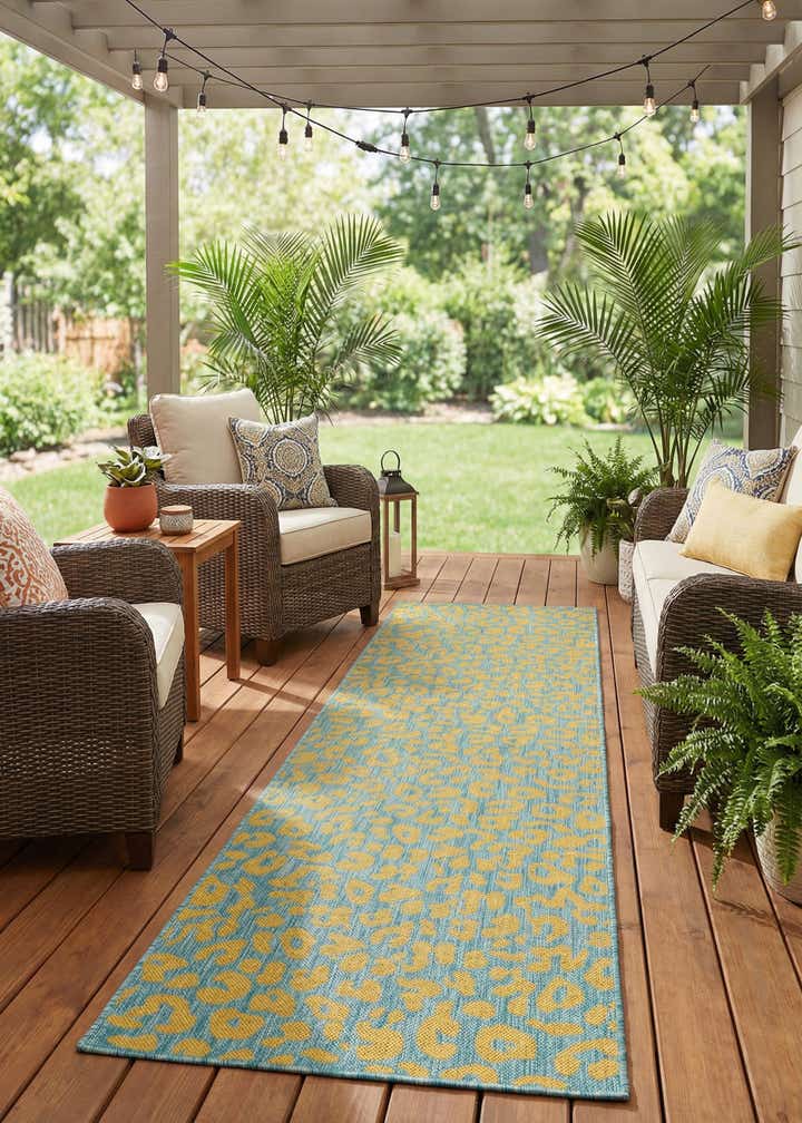 2' 7 x 10' Easy-Clean Safari Indoor / Outdoor Runner Rug