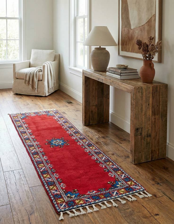 Detail image of  2' 10 x 9' 6  Hand Knotted Moroccan Wool Runner Rug