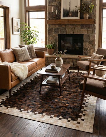 5' 1 x 7' 11 Cowhide Stocks Rug