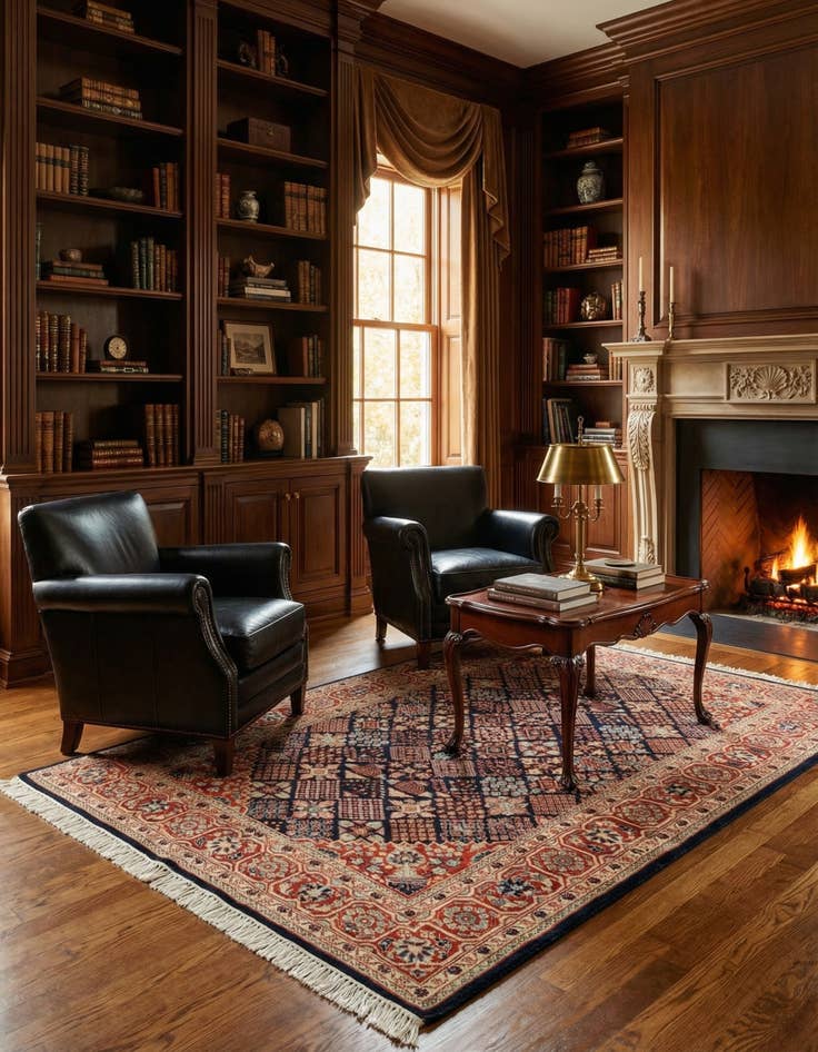 Detail image of  4' 5 x 6' 8  Hand Knotted Maymeh Oriental Wool Rug