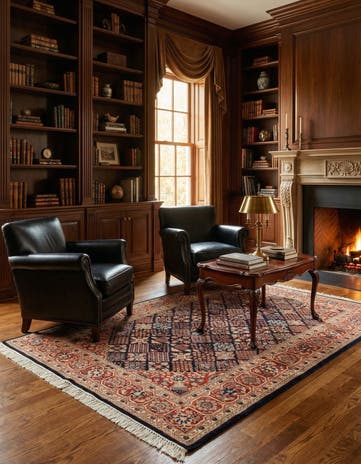 4' 5 x 6' 8 Hand Knotted Maymeh Oriental Wool Rug