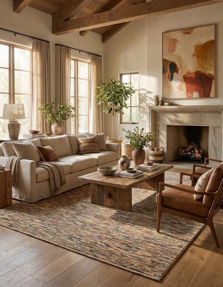 Detail image of  6' 6 x 9' 6  Hand Knotted Modern Ziegler Rug