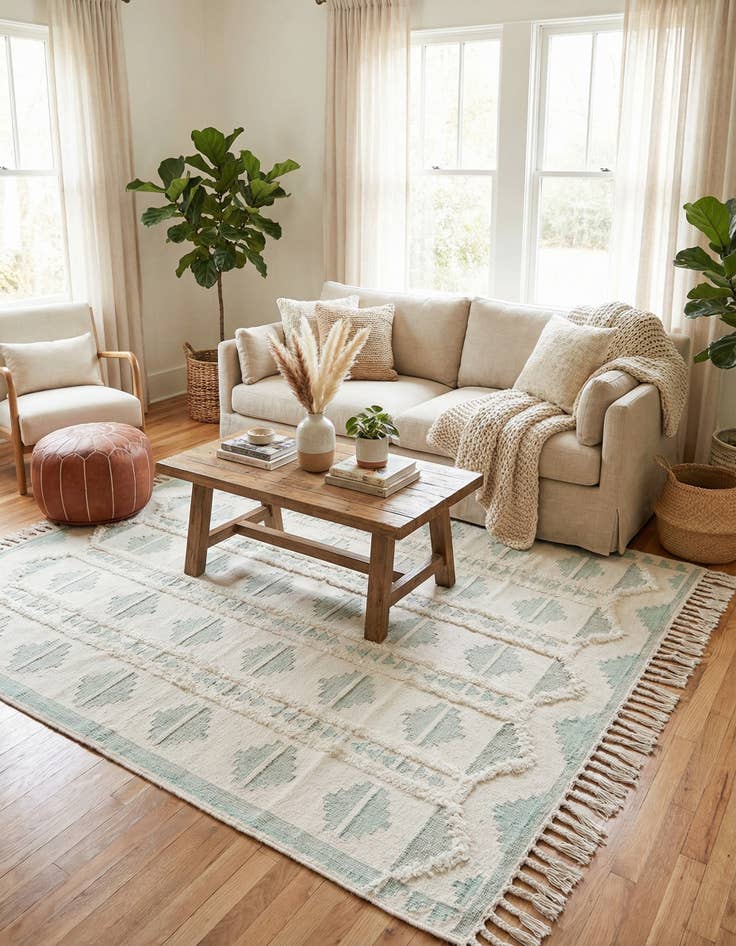 Detail image of  10' x 10'  Hand Woven Arizona Wool Square Rug