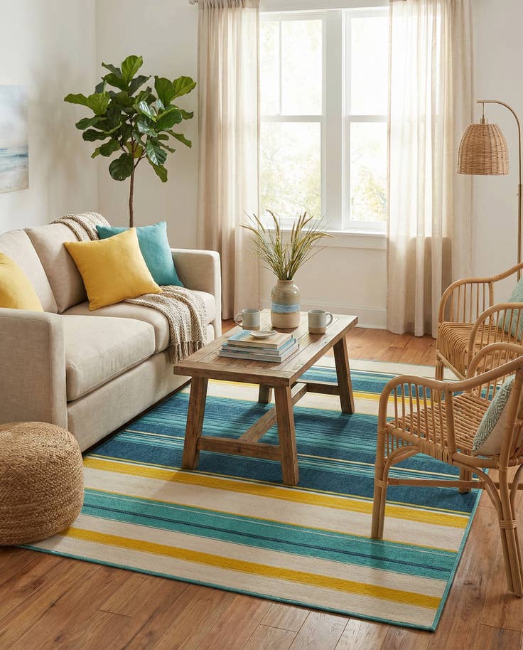 Detail image of 5' x 8' Easy-Clean Border Indoor / Outdoor Rug