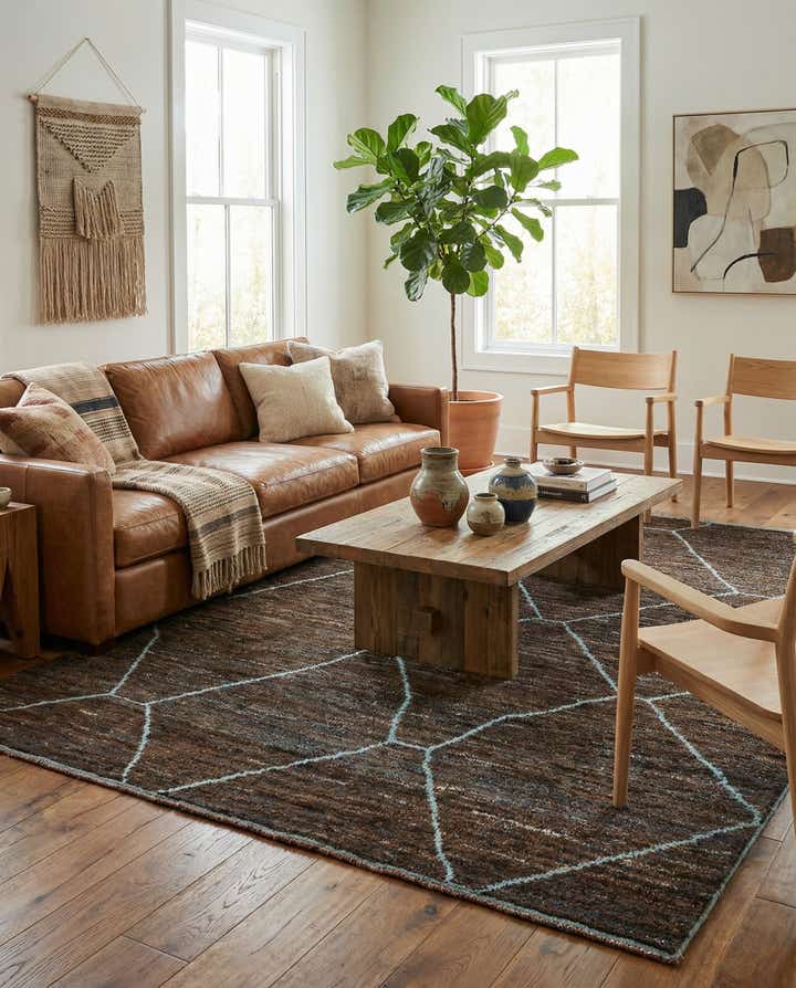 8' x 10' 3 Hand Knotted Moroccan Wool Rug