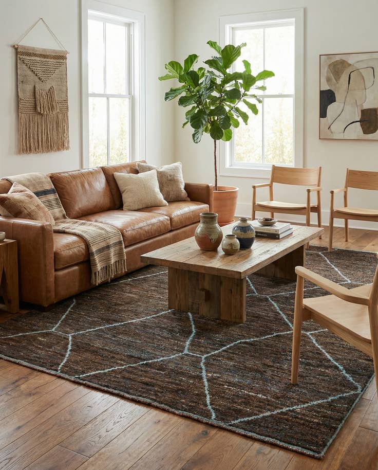 Detail image of 8' x 10' 3 Hand Knotted Moroccan Wool Rug