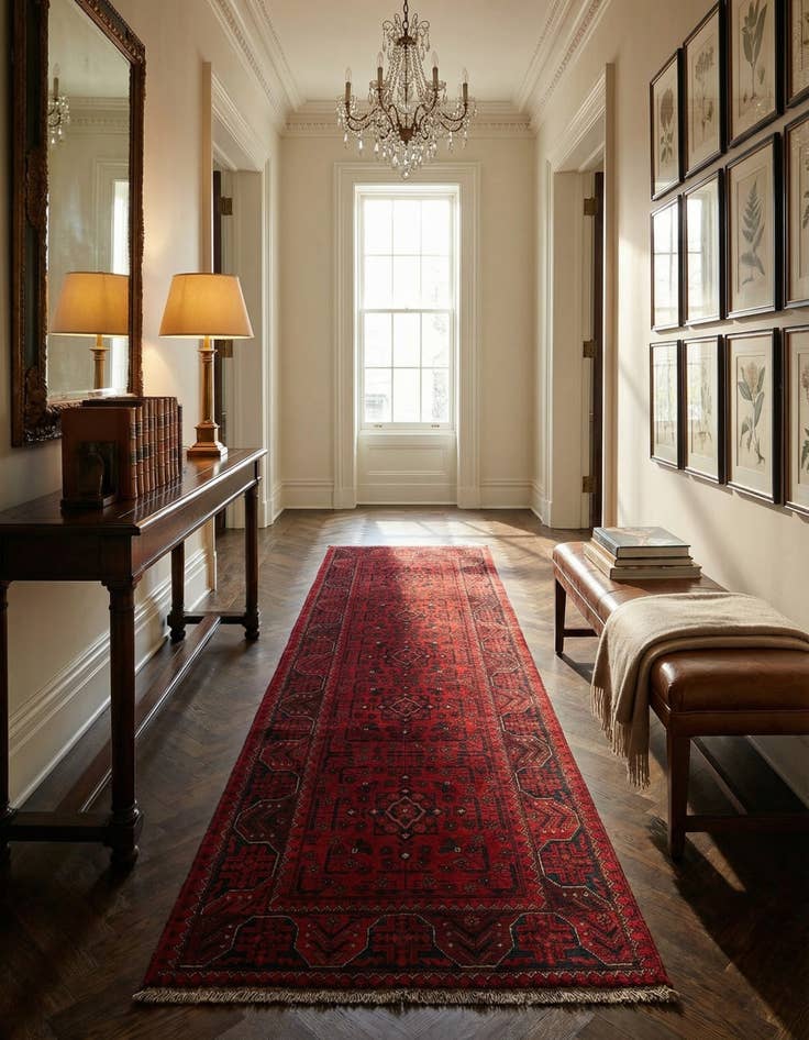 Detail image of  2' 8 x 9' 5  Hand Knotted Khal Mohammadi Wool Runner Rug