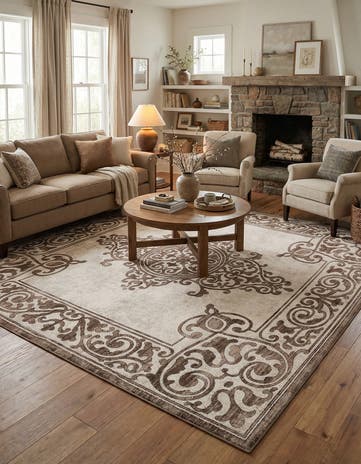 Chocolate Brown Hermitage Square Rug
